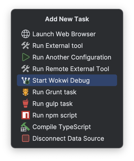Select Start Wokwi Debug